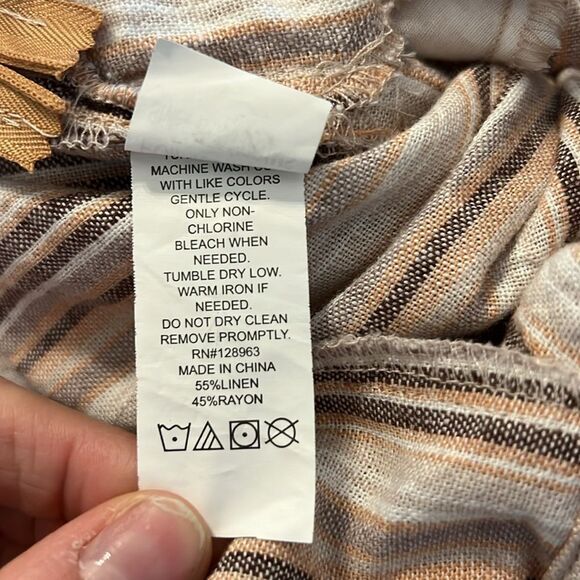 Indigo Rein Striped Jumpsuit - White and Brown - Picture 10 of 10